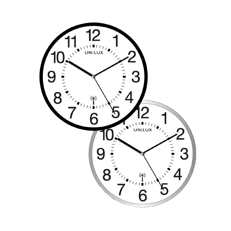 UNiLUX horloge mural Wave radiopiloté, 300 mm, argent